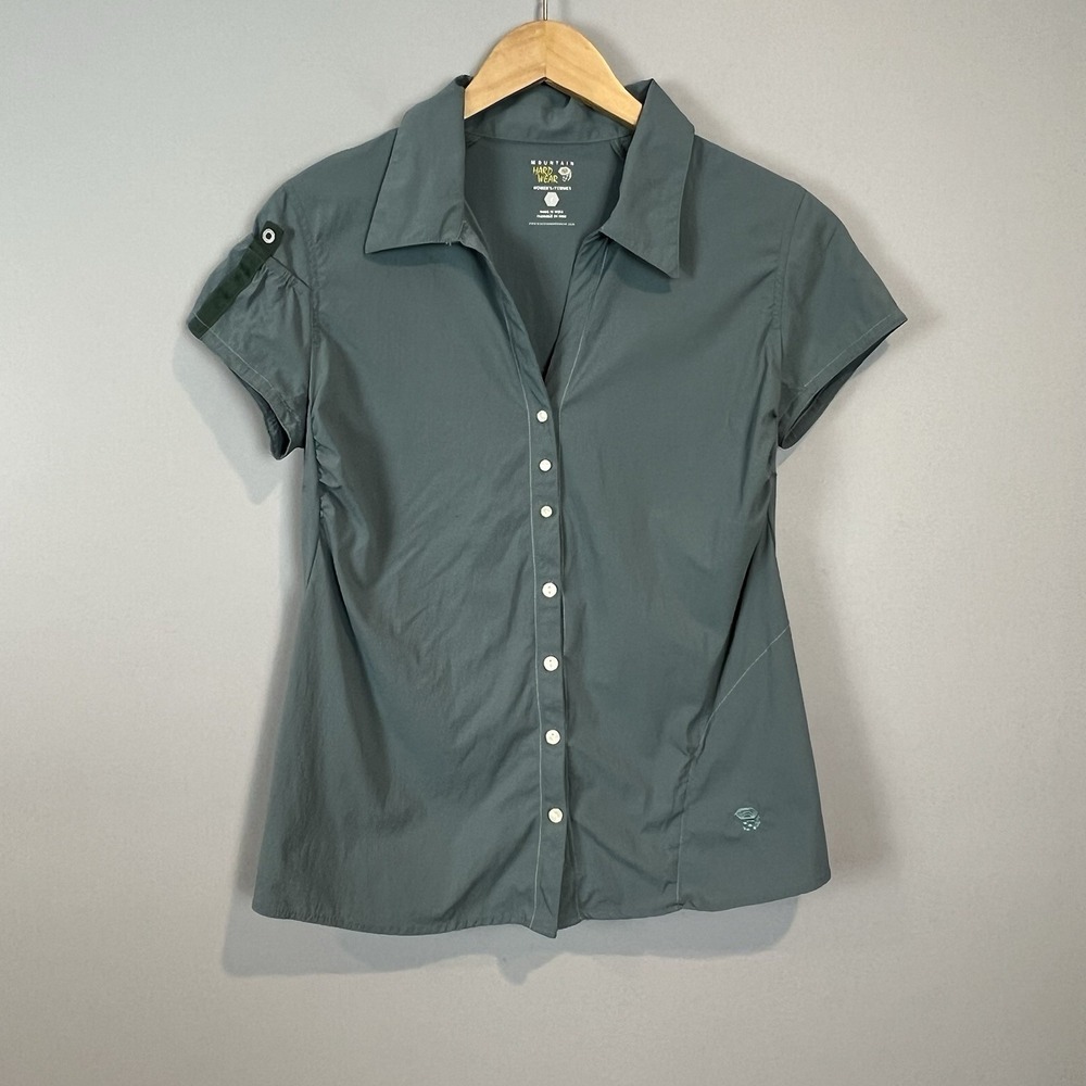 Mountain Hardwear Shirt Womens Small Short Sleeve Button Outdoor Lightweight